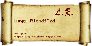 Lungu Richárd névjegykártya